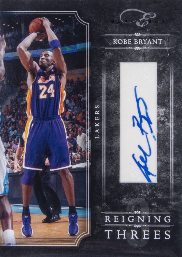 2010 Panini Elite Black Box Reigning 3's Signature Kobe Bryant #1 Basketball Card