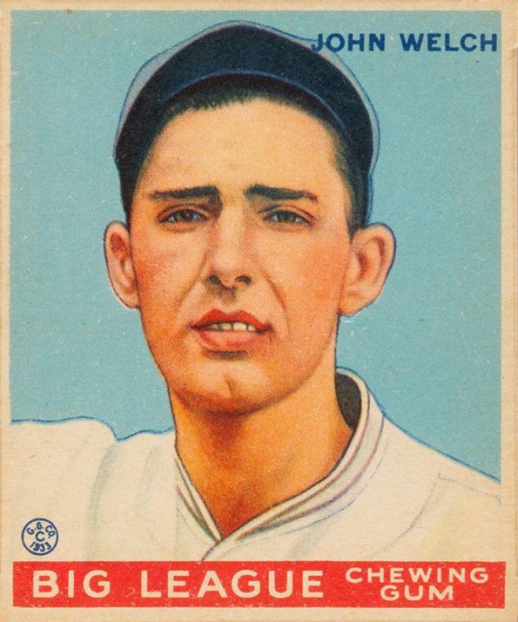 1933 Goudey John Welch #93 Baseball Card