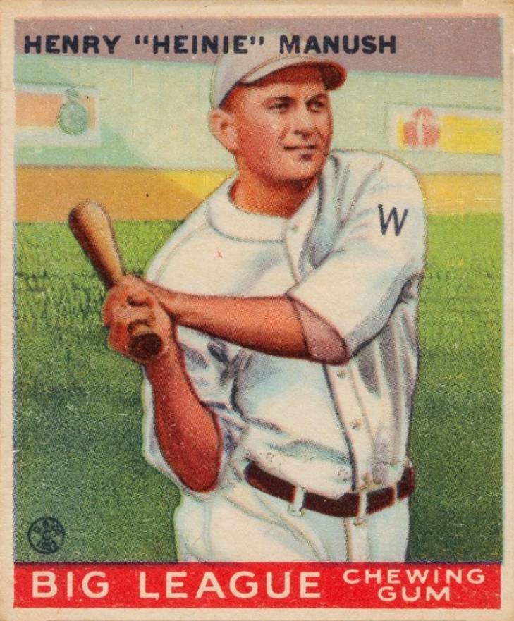 1933 Goudey Henry "Heinie" Manush #47 Baseball Card