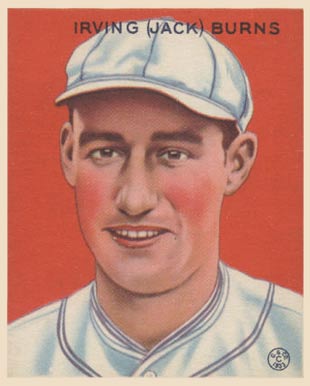 1933 Goudey Irving (Jack) Burns #198 Baseball Card