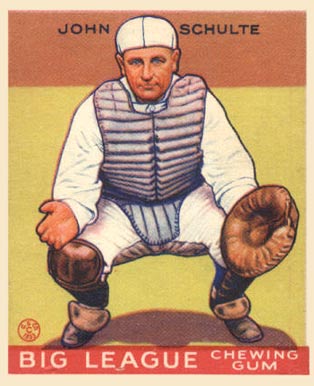 1933 Goudey John Schulte #186 Baseball Card