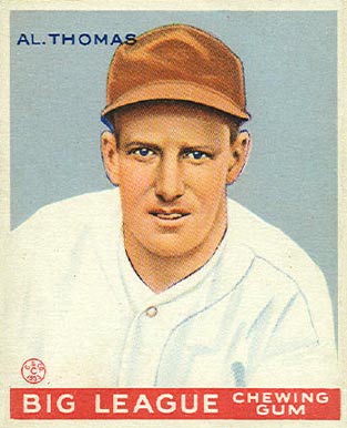 1933 Goudey Al Thomas #169 Baseball Card