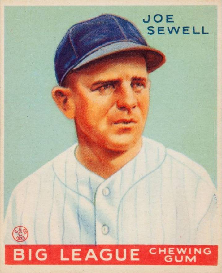 1933 Goudey Joe Sewell #165 Baseball Card