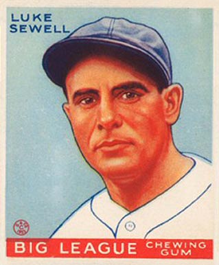 1933 Goudey Luke Sewell #163 Baseball Card