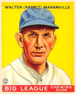 1933 Goudey Walter (Rabbit) Maranville #117 Baseball Card