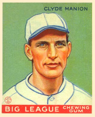 1933 Goudey Clyde Manion #80 Baseball Card