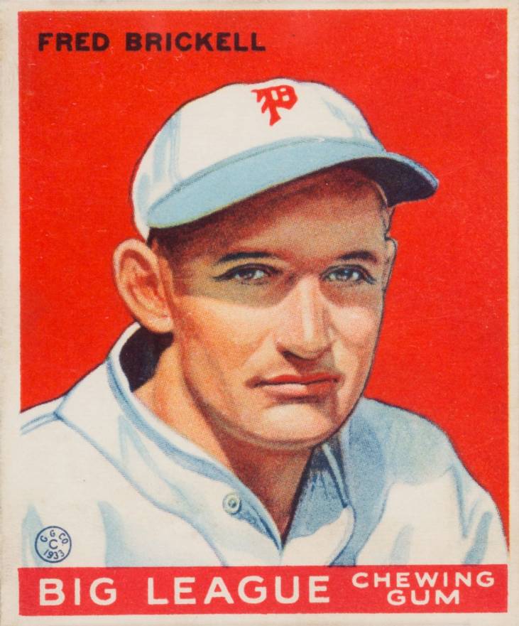 1933 Goudey Fred Brickell #38 Baseball Card