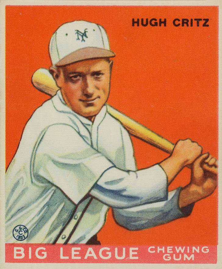 1933 Goudey Hugh Critz #3 Baseball Card