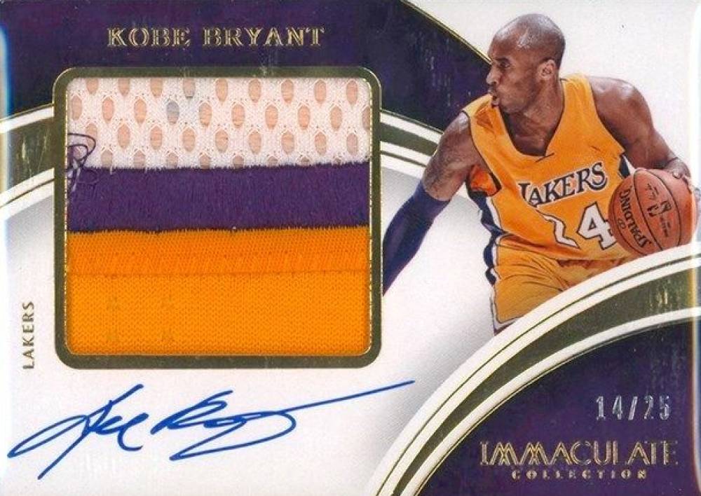 2015 Panini Immaculate Collection Premium Patch Autograph Kobe Bryant #KBR Basketball Card