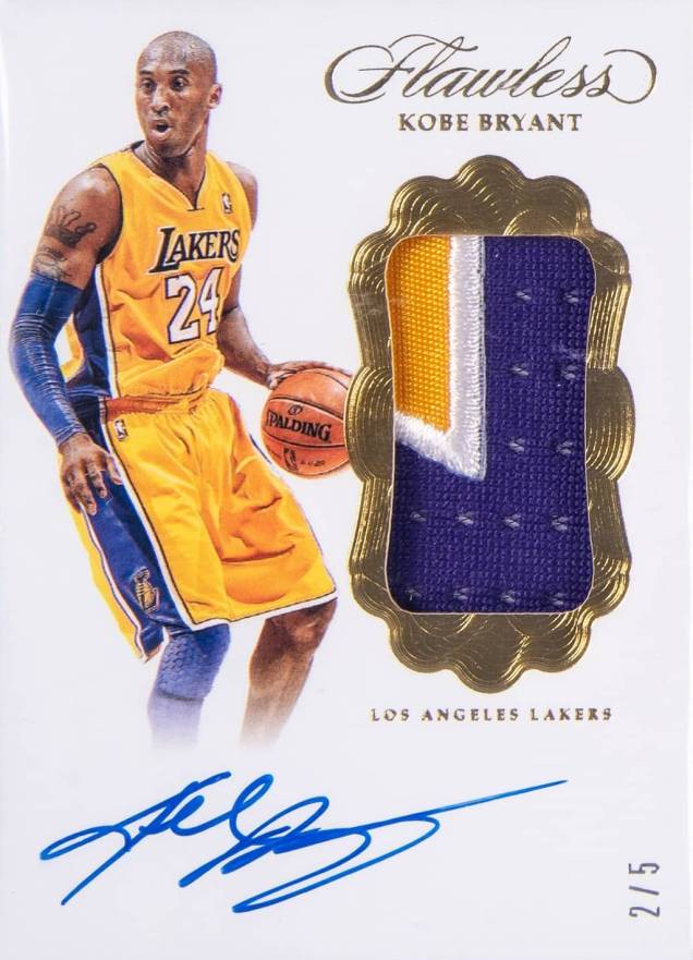 2016 Panini Flawless Vertical Patch Autograph Kobe Bryant #V-KB Basketball Card