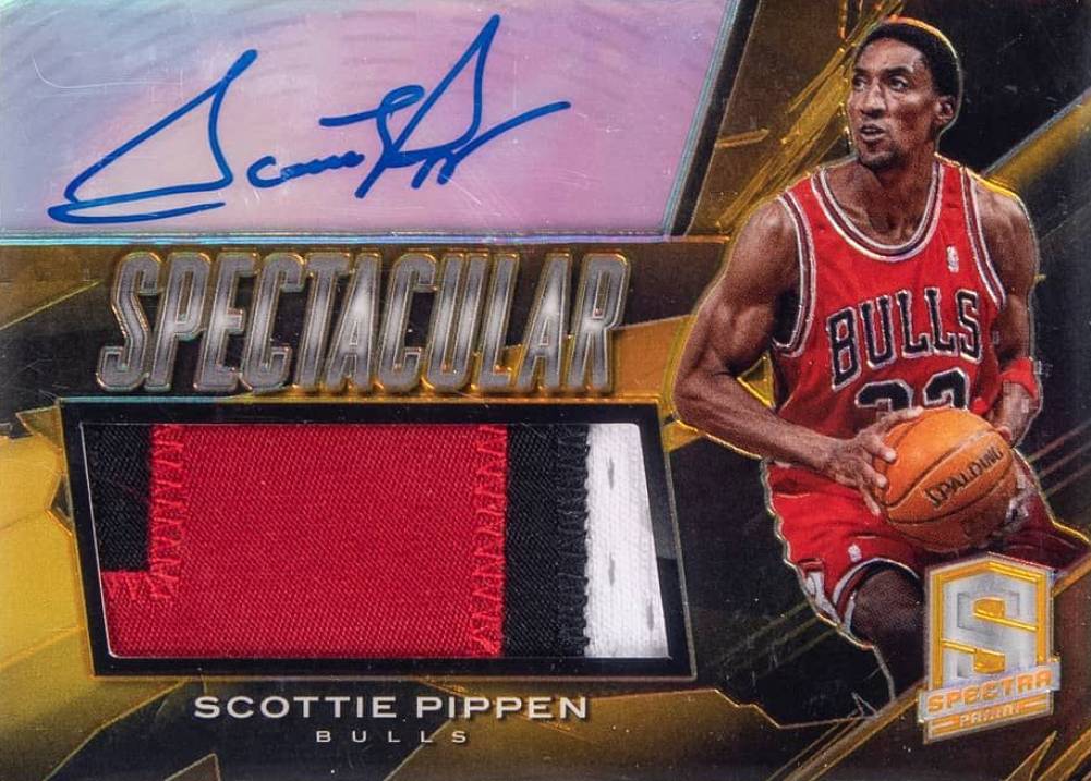 2013 Panini Spectra Spectacular Swatch Signature Scottie Pippen #12 Basketball Card