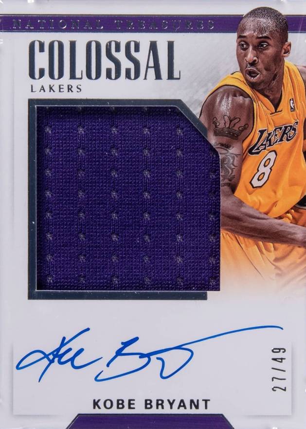 2017 Panini National Treasures Colossal Jersey Autograph Kobe Bryant #KBR Basketball Card