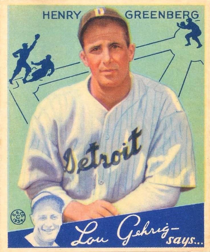1934 Goudey Henry Greenberg #62 Baseball Card