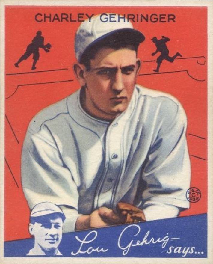 1934 Goudey Charley Gehringer #23 Baseball Card