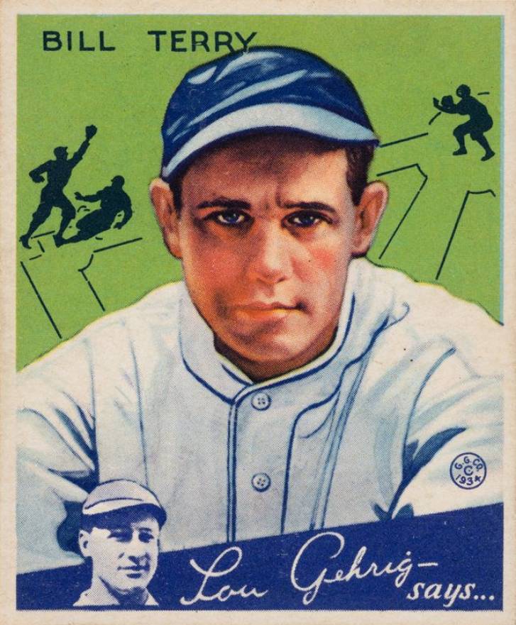 1934 Goudey Bill Terry #21 Baseball Card