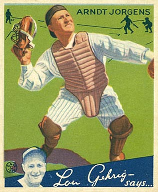 1934 Goudey Arndt Jorgens #72 Baseball Card
