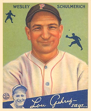 1934 Goudey Wesley Schulmerich #54 Baseball Card