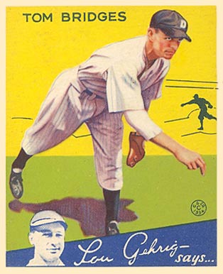 1934 Goudey Tom Bridges #44 Baseball Card