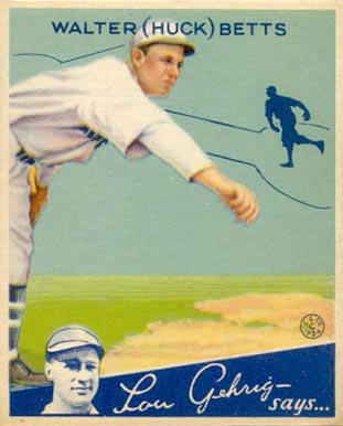 1934 Goudey Walter (Huck) Betts #36 Baseball Card
