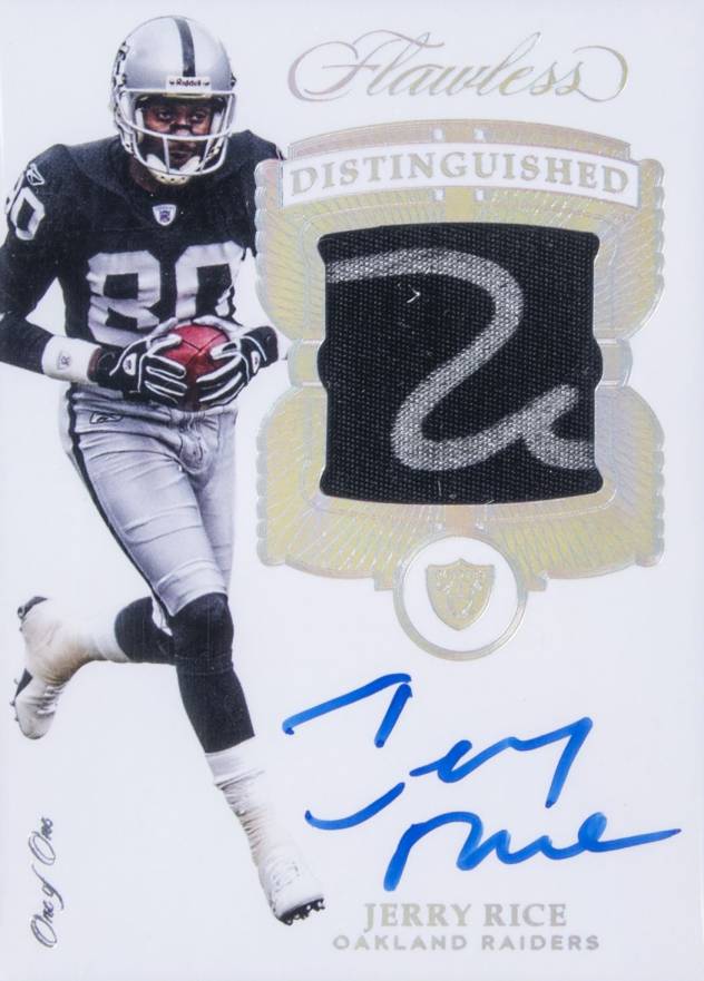 2017 Panini Flawless Distinguished Patch Autographs Jerry Rice #DI-RI Football Card