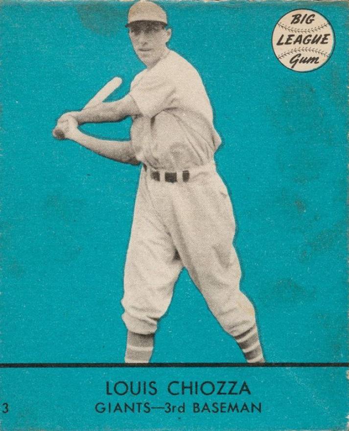 1941 Goudey Louis Chiozza #3b Baseball Card