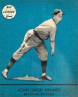 1941 Goudey John (Jack) Kramer #14b Baseball Card