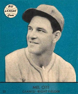 1941 Goudey Mel Ott #33y Baseball Card