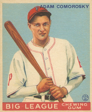 1933 Goudey World Wide Gum Adam Comorosky #70 Baseball Card