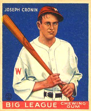 1933 Goudey World Wide Gum Joe Cronin #63 Baseball Card