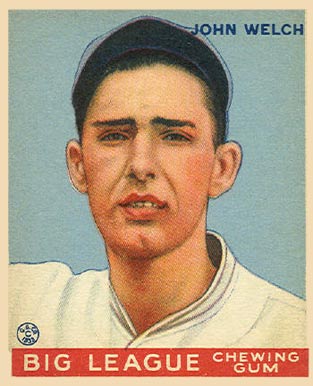1933 Goudey World Wide Gum John Welch #56 Baseball Card