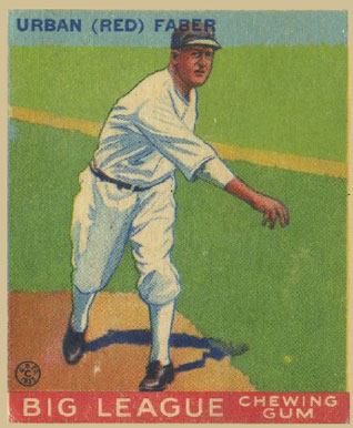 1933 Goudey World Wide Gum Red Faber #54 Baseball Card