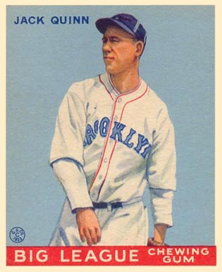 1933 Goudey World Wide Gum Jack Quinn #53 Baseball Card