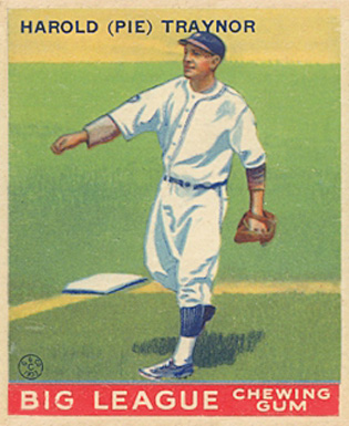 1933 Goudey World Wide Gum Harold Traynor #22 Baseball Card