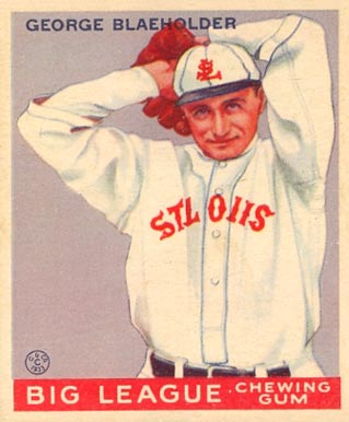1933 Goudey World Wide Gum George Blaeholder #16 Baseball Card