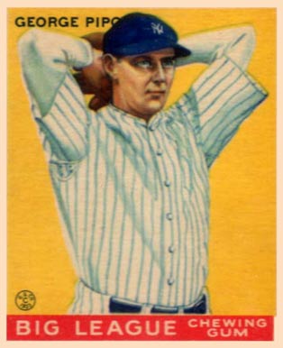 1933 Goudey World Wide Gum George Pipgras #12 Baseball Card