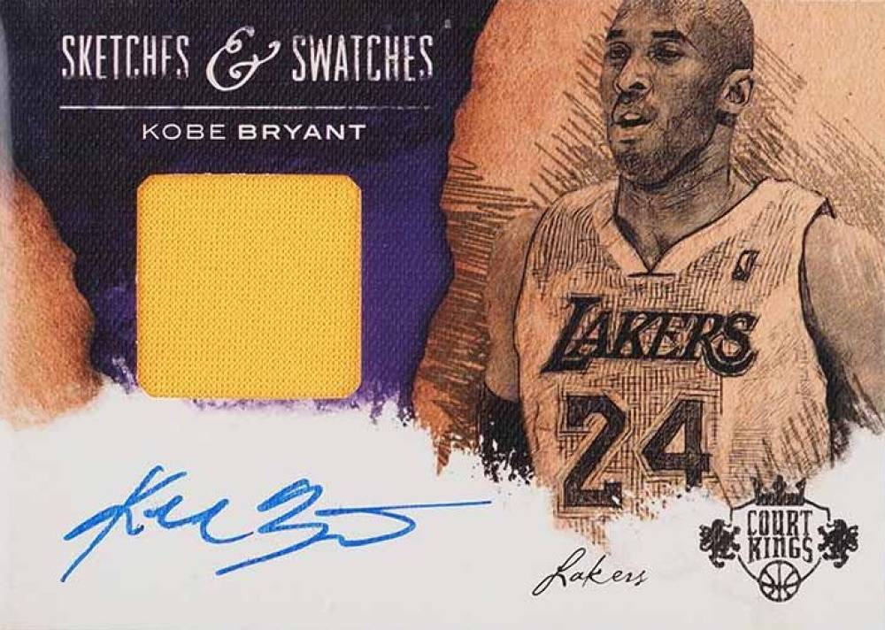 2013 Panini Court Kings Sketches & Swatches Autographs Kobe Bryant #23 Basketball Card