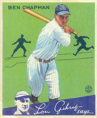 1934 Goudey World Wide Gum  Ben Chapman #51 Baseball Card
