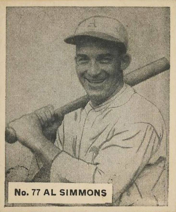 1936 Goudey World Wide Gum Al Simmons #77 Baseball Card