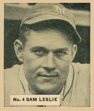 1936 Goudey World Wide Gum Sam Leslie #4 Baseball Card