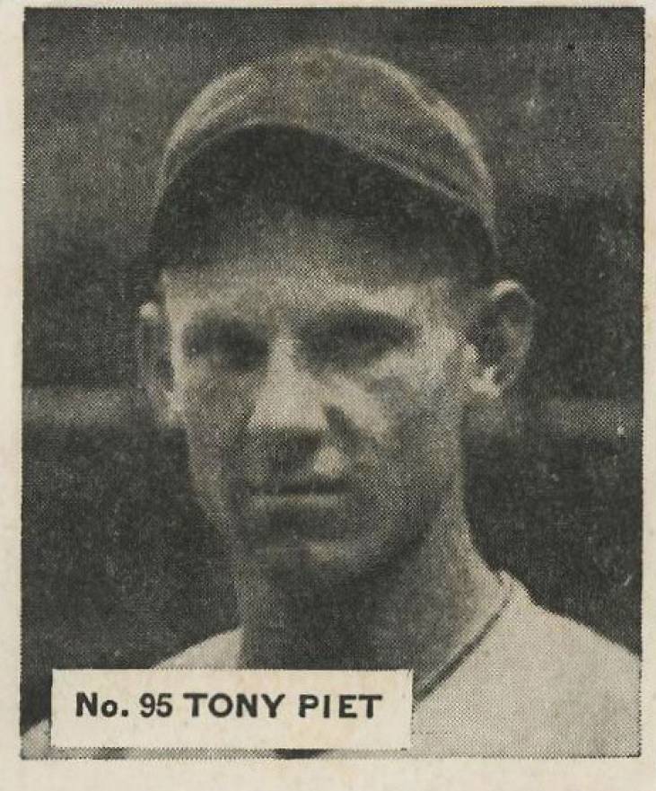 1936 Goudey World Wide Gum Tony Piet #95 Baseball Card