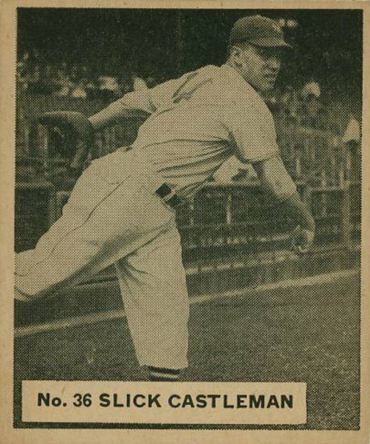 1936 Goudey World Wide Gum Slick Castleman #36 Baseball Card