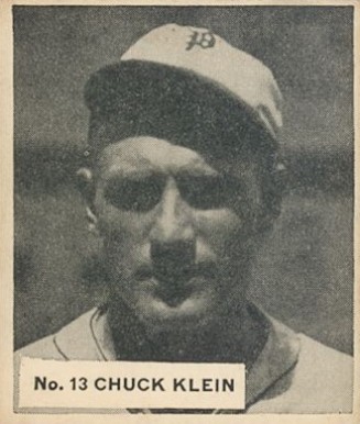 1936 Goudey World Wide Gum Chuck Klein #13 Baseball Card