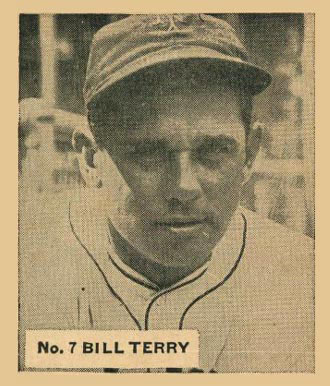 1936 Goudey World Wide Gum Bill Terry #7 Baseball Card