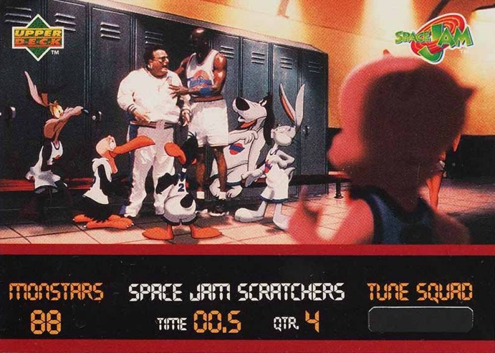 1996 Upper Deck Space Jam Scratchers Huddling w/Michael Huff #SC8 Basketball Card