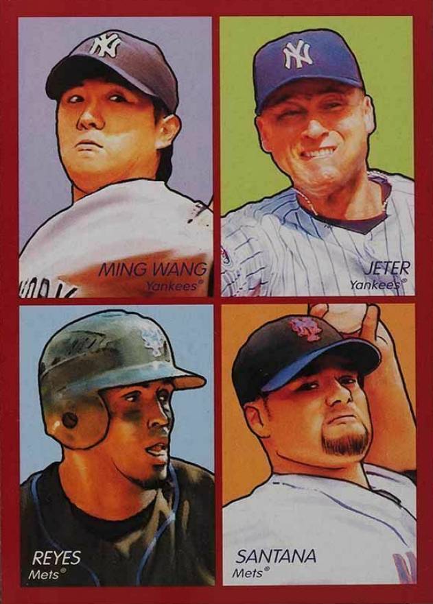 2009 Upper Deck Goudey 1935 Goudey 4-in-1 Chien-Ming Wang/Derek Jeter/Johan Santana/Jose Reyes #35-24 Baseball Card