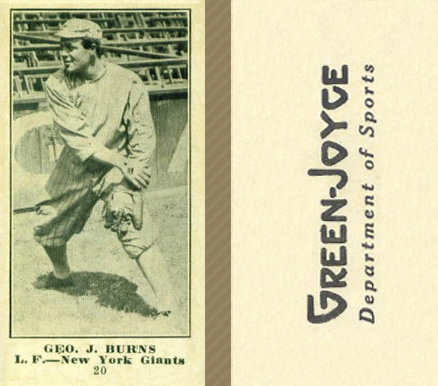 1916 Green-Joyce Geo. J. Burns #20 Baseball Card