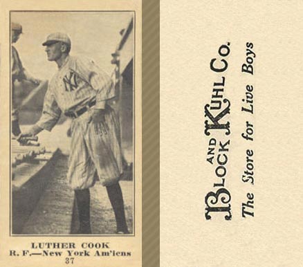 1916 Block & Kuhl (1916) Luther Cook #37 Baseball Card