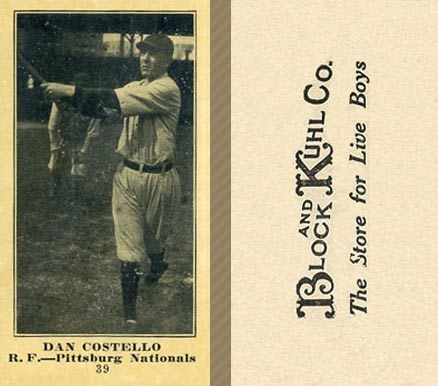 1916 Block & Kuhl (1916) Dan Costello #39 Baseball Card
