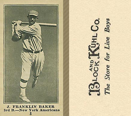 1916 Block & Kuhl (1916) J. Franklin Baker #8 Baseball Card