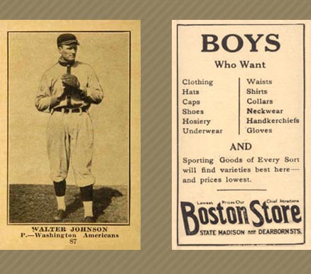 1917 Boston Store Walter Johnson #87 Baseball Card